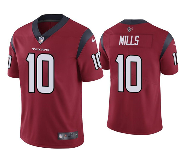 Men's Red Houston Texans #10 Davis Mills Vapor Untouchable Limited Stitched Jersey